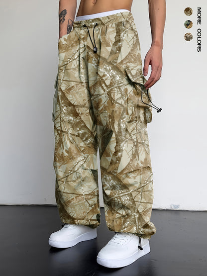 Men's Camo Cargo Pants with Multi-Pocket | Loose Fit