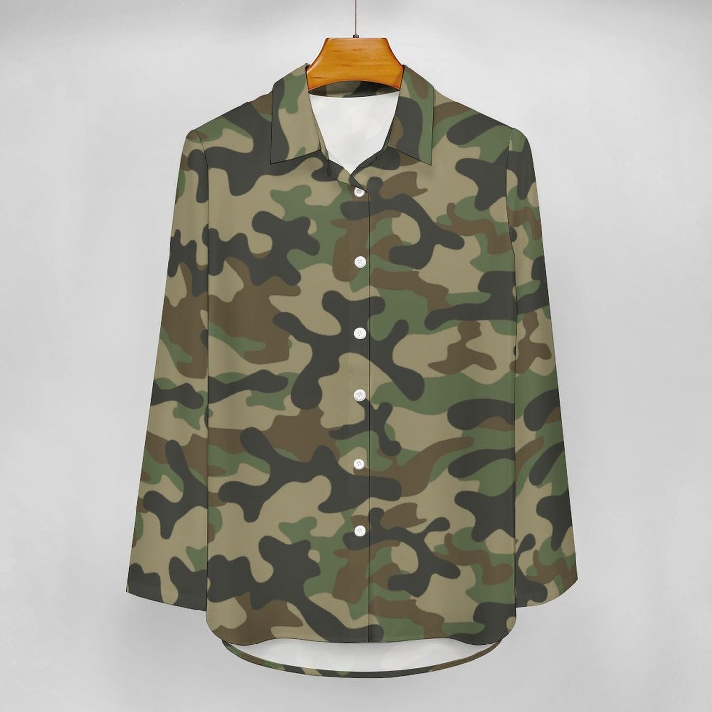 Women's Button-Up Camo Shirt | Military Brown