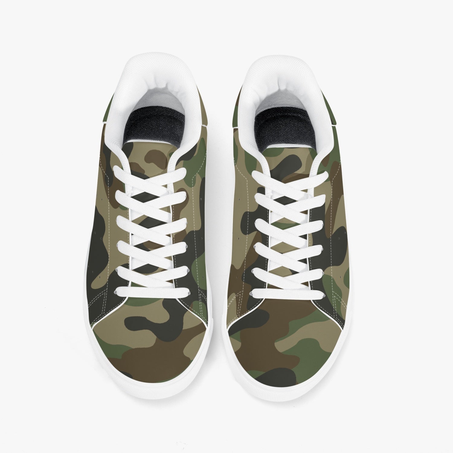 Camo Sneakers | Classic Low-Top Leather | Military Brown