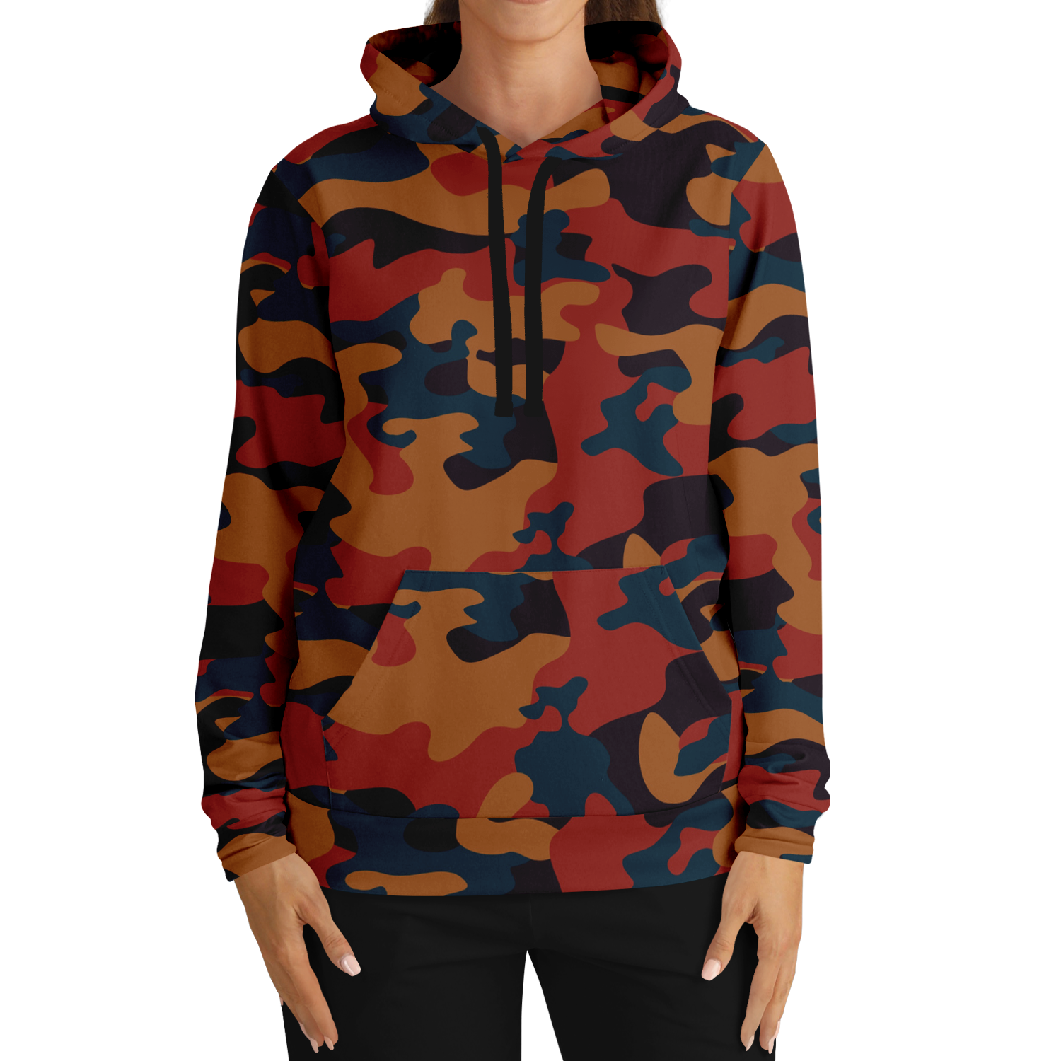 Camo Hoodie | Brown, Prussian Blue and Auburn Camouflage