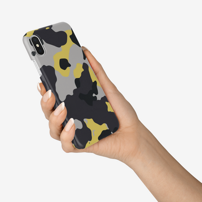 Camo Phone Case | iPhone | Yellow, Black & Silver Camouflage