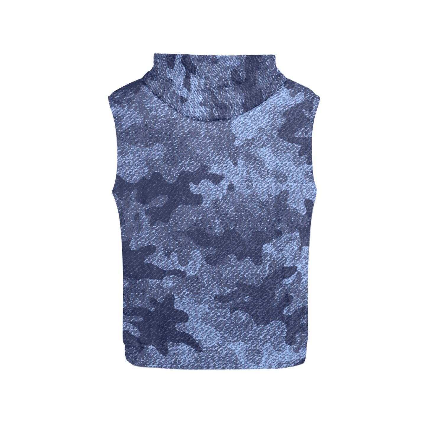 Sleeveless Camo Hoodie For Women | Denim Blue Camouflage