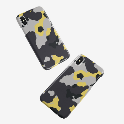 Camo Phone Case | iPhone | Yellow, Black & Silver Camouflage