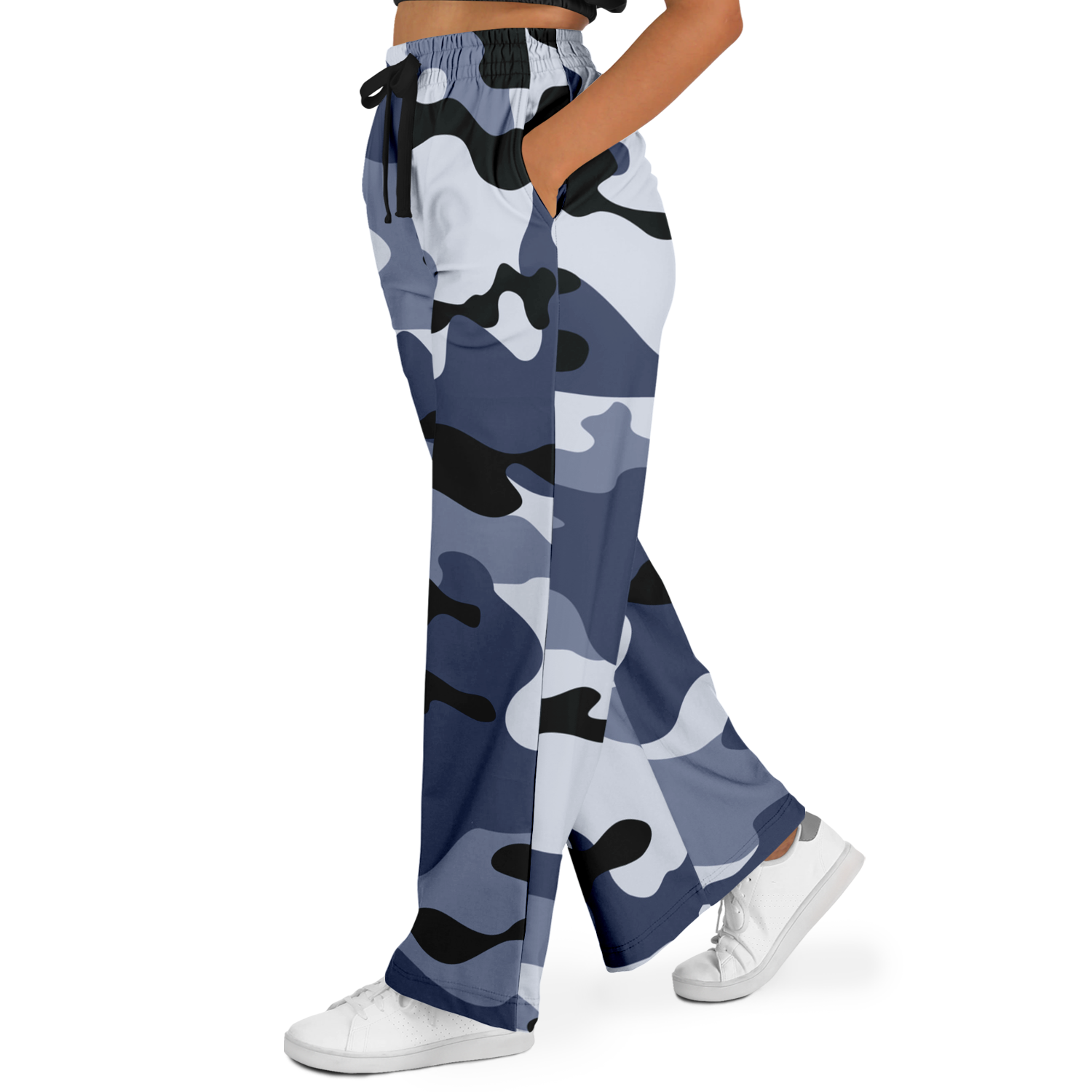 Camo Wide Leg Pants | Light Blue Camouflage