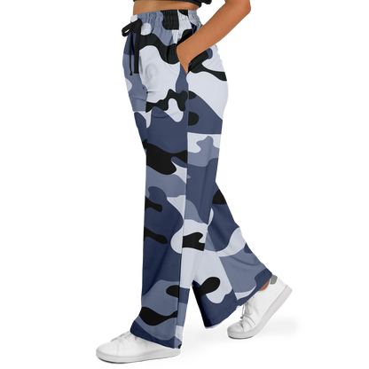 Camo Wide Leg Pants | Light Blue Camouflage