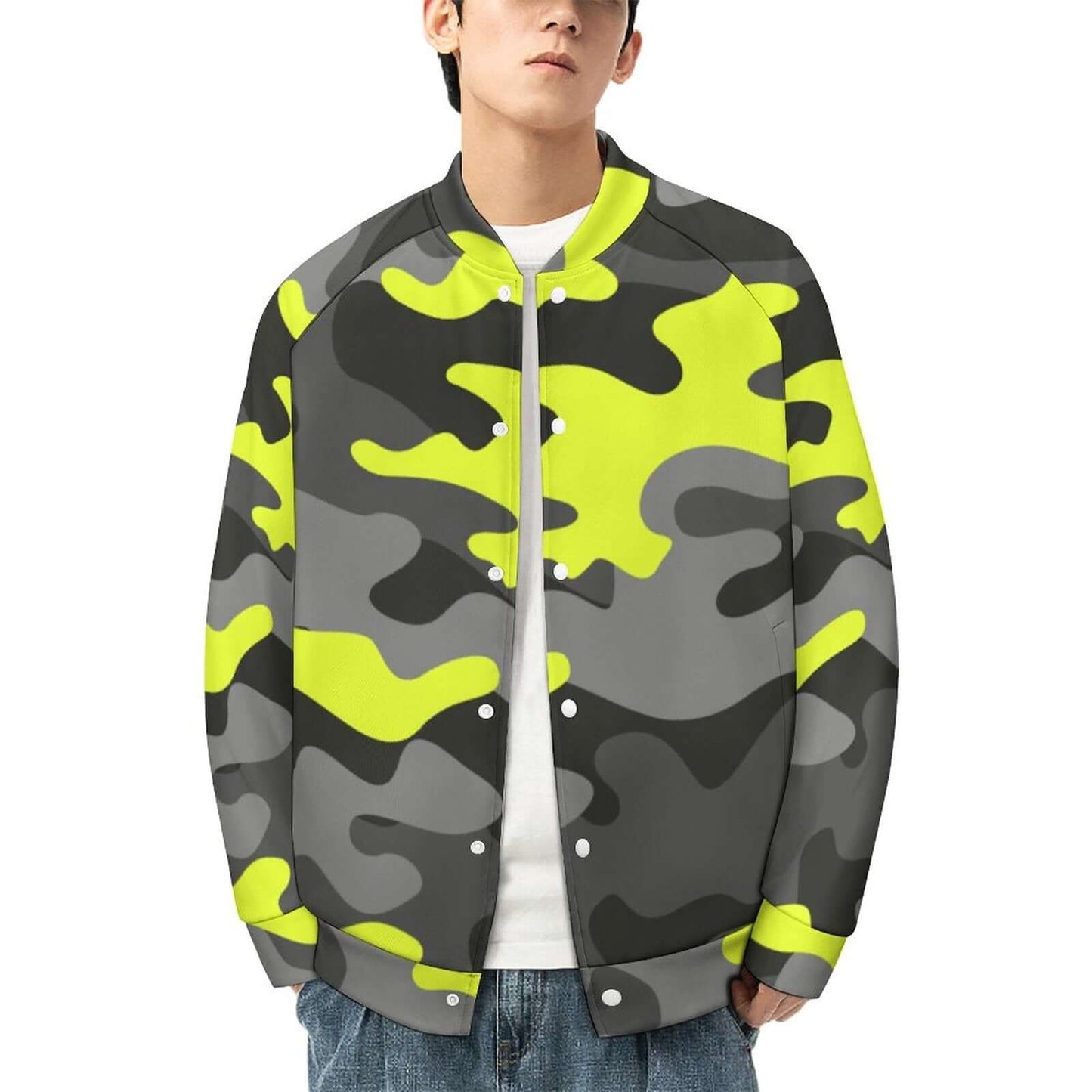 Men's Camo Jacket | Black, Gray & Yellow Camouflage