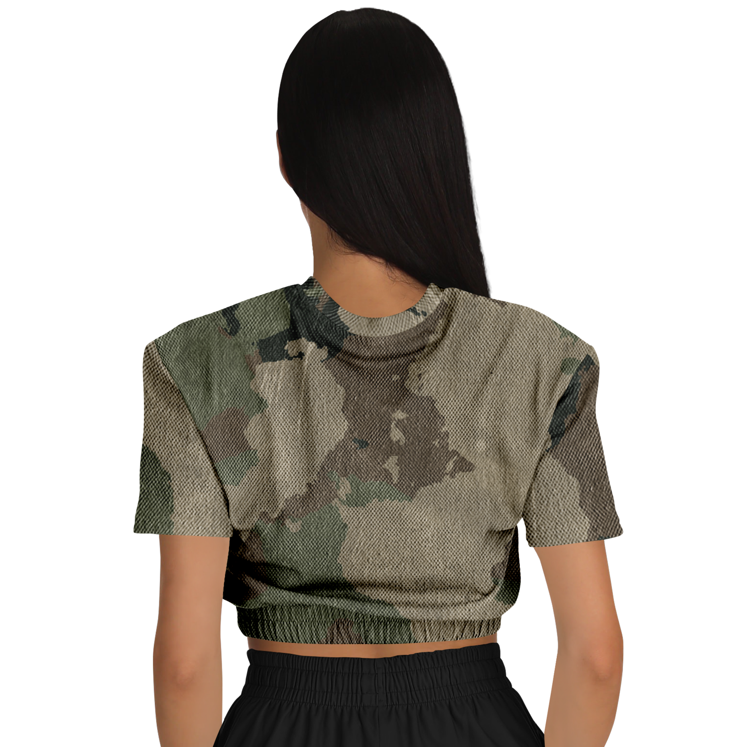 Camo Crop Top Sweatshirt | Dirty Old Brown Camouflage