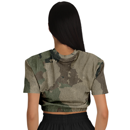 Camo Crop Top Sweatshirt | Dirty Old Brown Camouflage