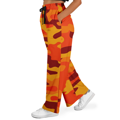 Camo Wide Leg Pants | Orange & Red Camo