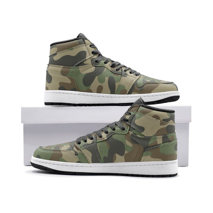 Camo Sneakers | High-Top | Military Brown Camouflage