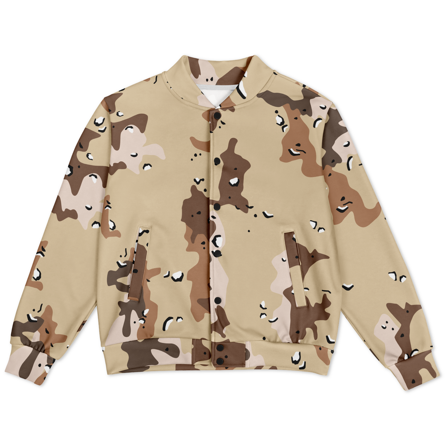 Brown Baseball Jacket in Marines Military Camo Print