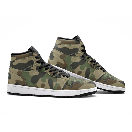 Camo Sneakers | High-Top | Military Brown Camouflage