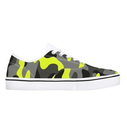 Camo Skate Shoes | Yellow, Black, and Gray Camouflage