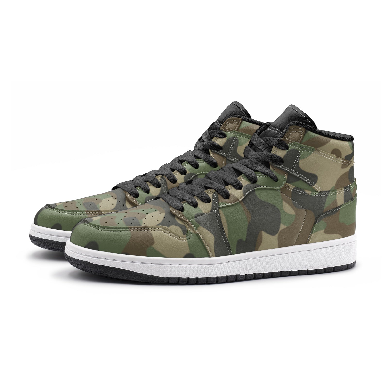 Camo Sneakers | High-Top | Military Brown Camouflage