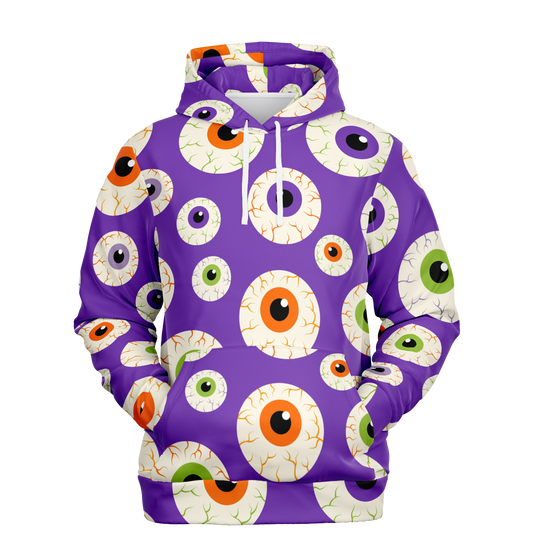 Halloween Hoodie | Creepy Cute Eyeballs On Purple Background