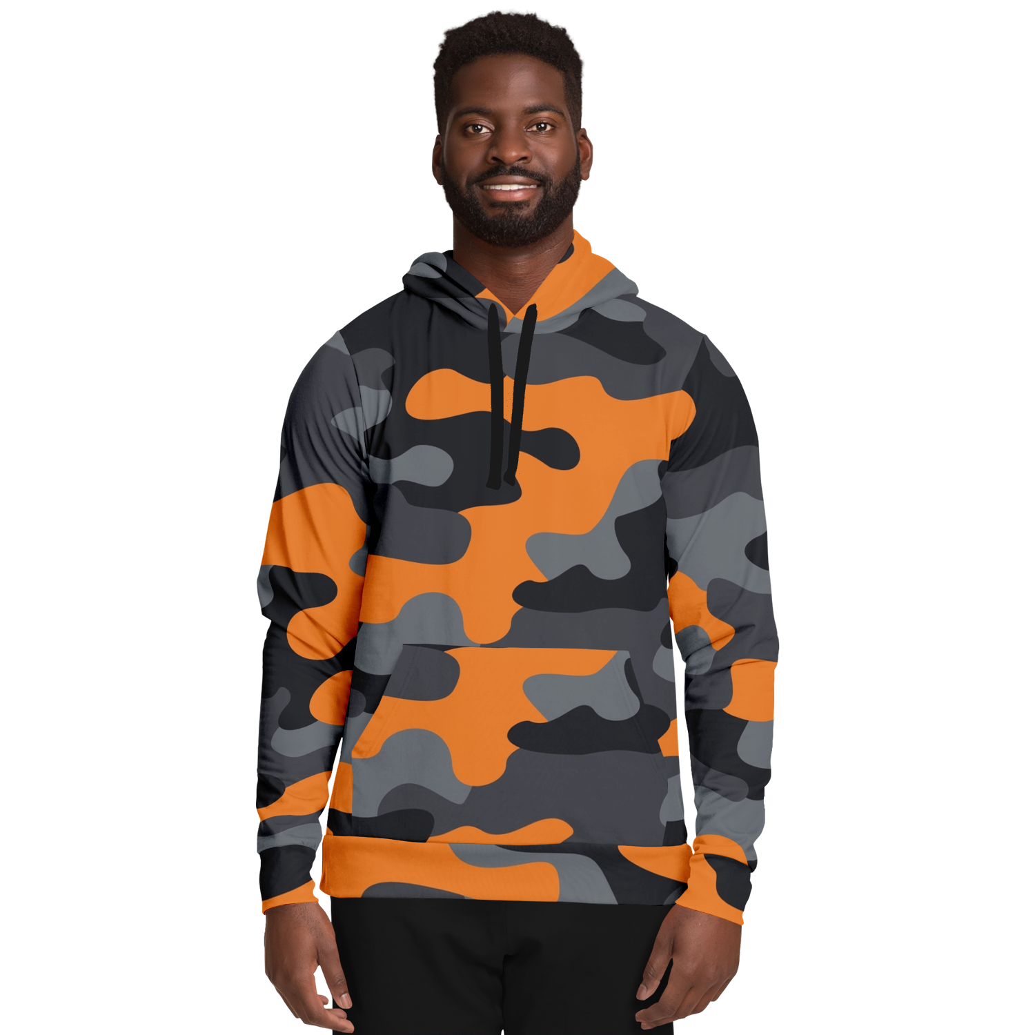 Camo Hoodie | Orange, Gray & Black Camouflage