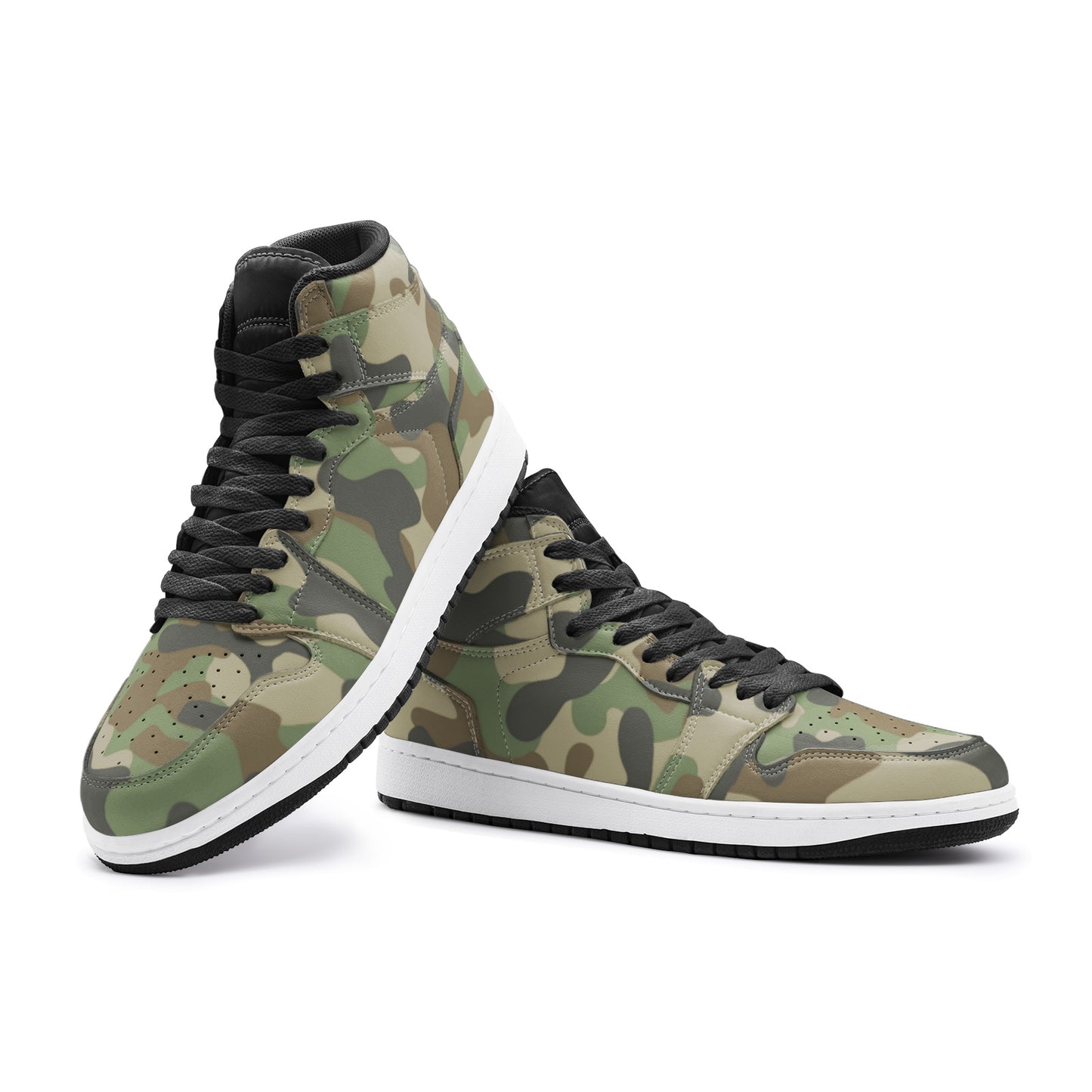 Camo Sneakers | High-Top | Military Brown Camouflage