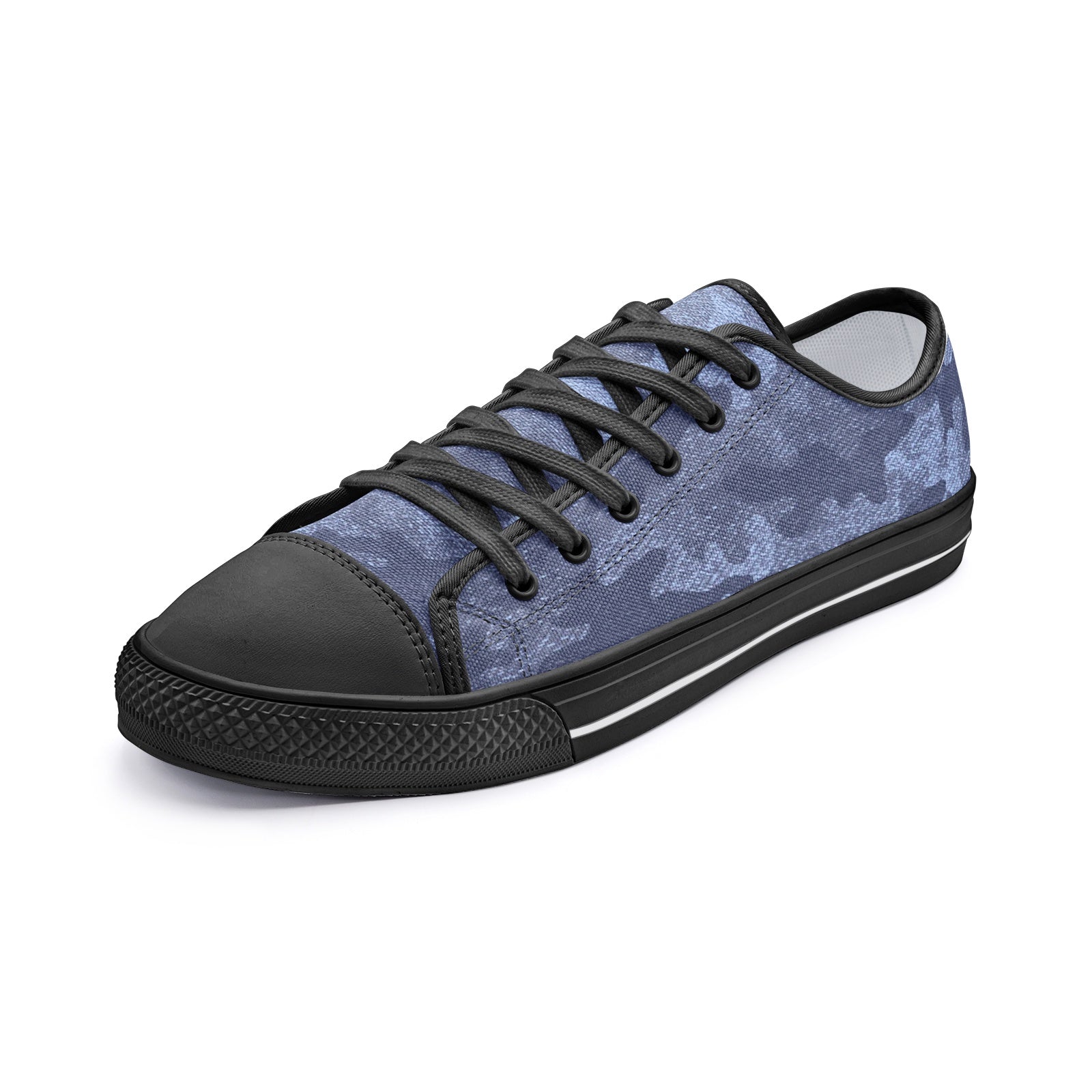 Camo Shoes | Low Top Canvas | Denim Blue Camouflage