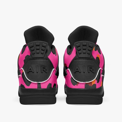 Leopard Jordans AJ4 | Cerise Pink, Orange and Black Pattern