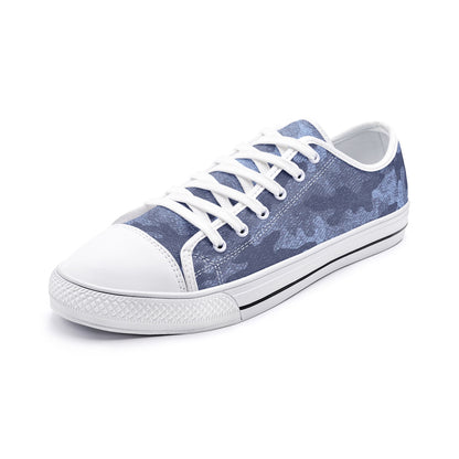 Camo Shoes | Low Top Canvas | Denim Blue Camouflage