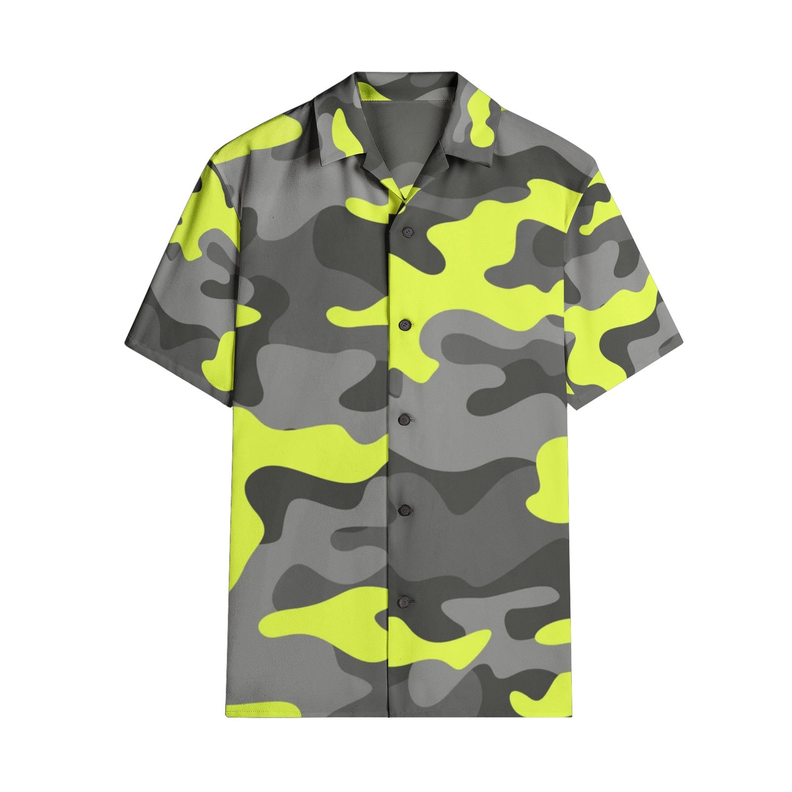 Cotton Camo Shirt For Men | Yellow, Gray & Black Short-Sleeve