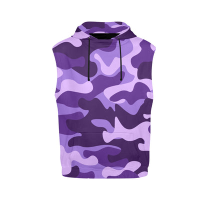 Sleeveless Camo Hoodie For Women | Purple, Blue and Mauve