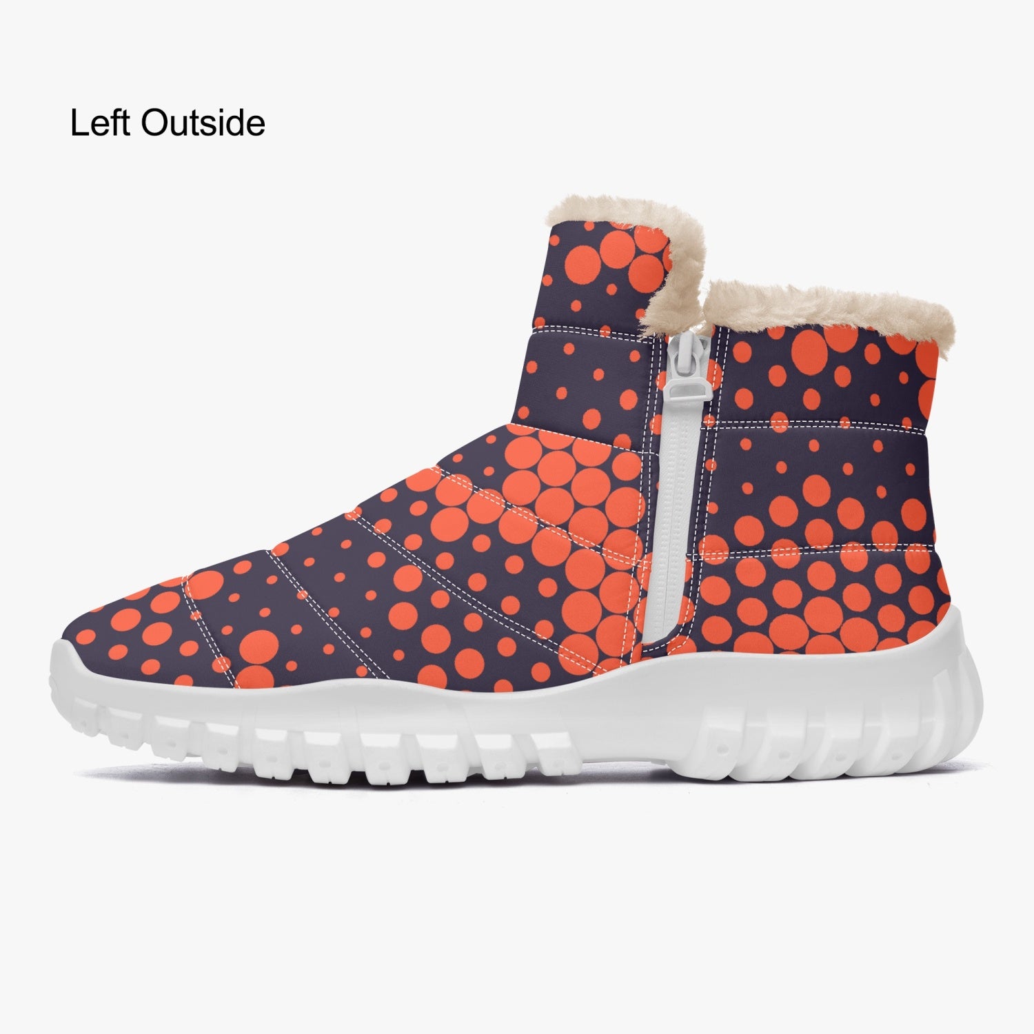 Camo Boots | Cotton-pad Fur Zipper Up | Orange and Blue