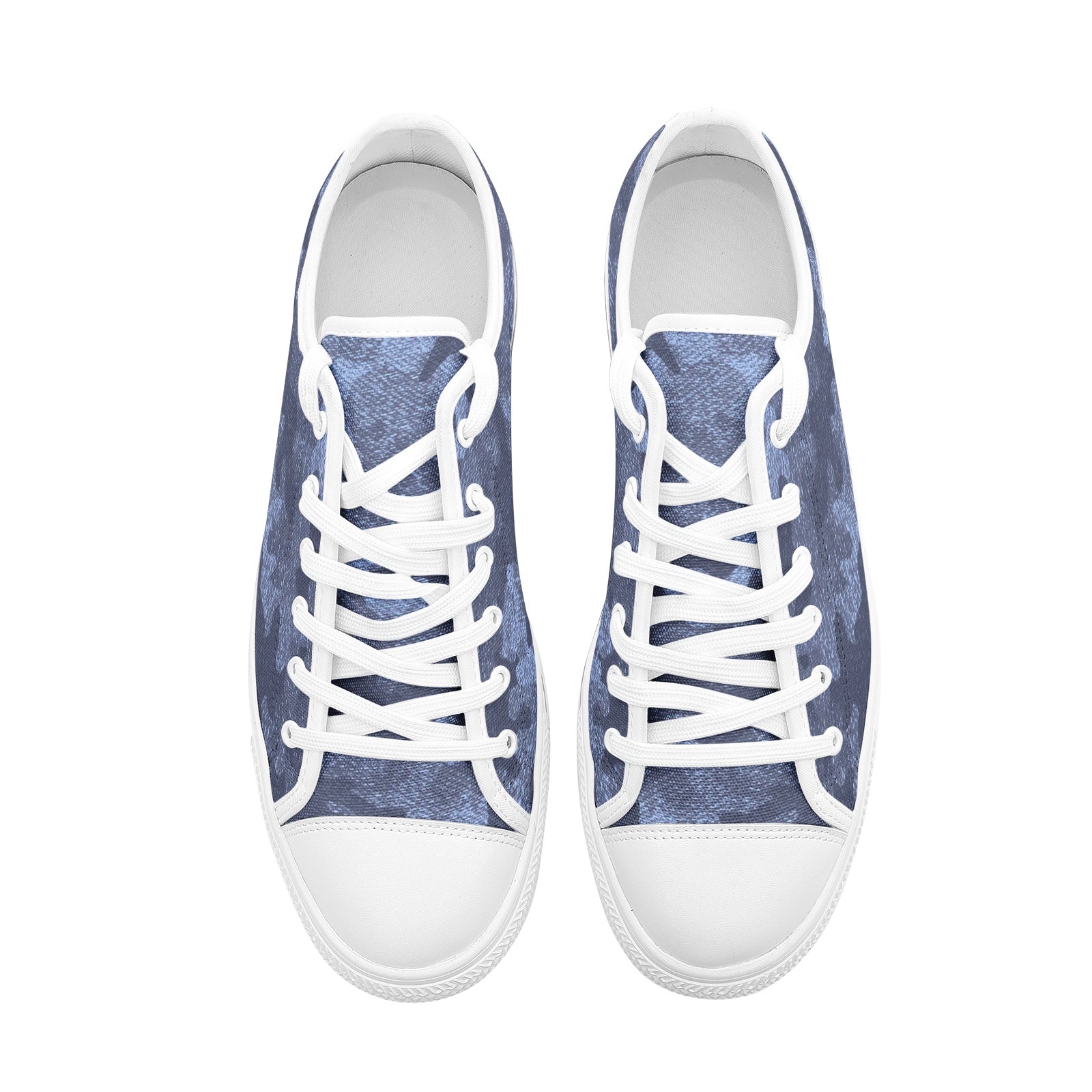 Camo Shoes | Low Top Canvas | Denim Blue Camouflage