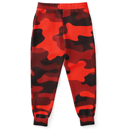 Camo Joggers | Unisex | Scarlet Red & Black