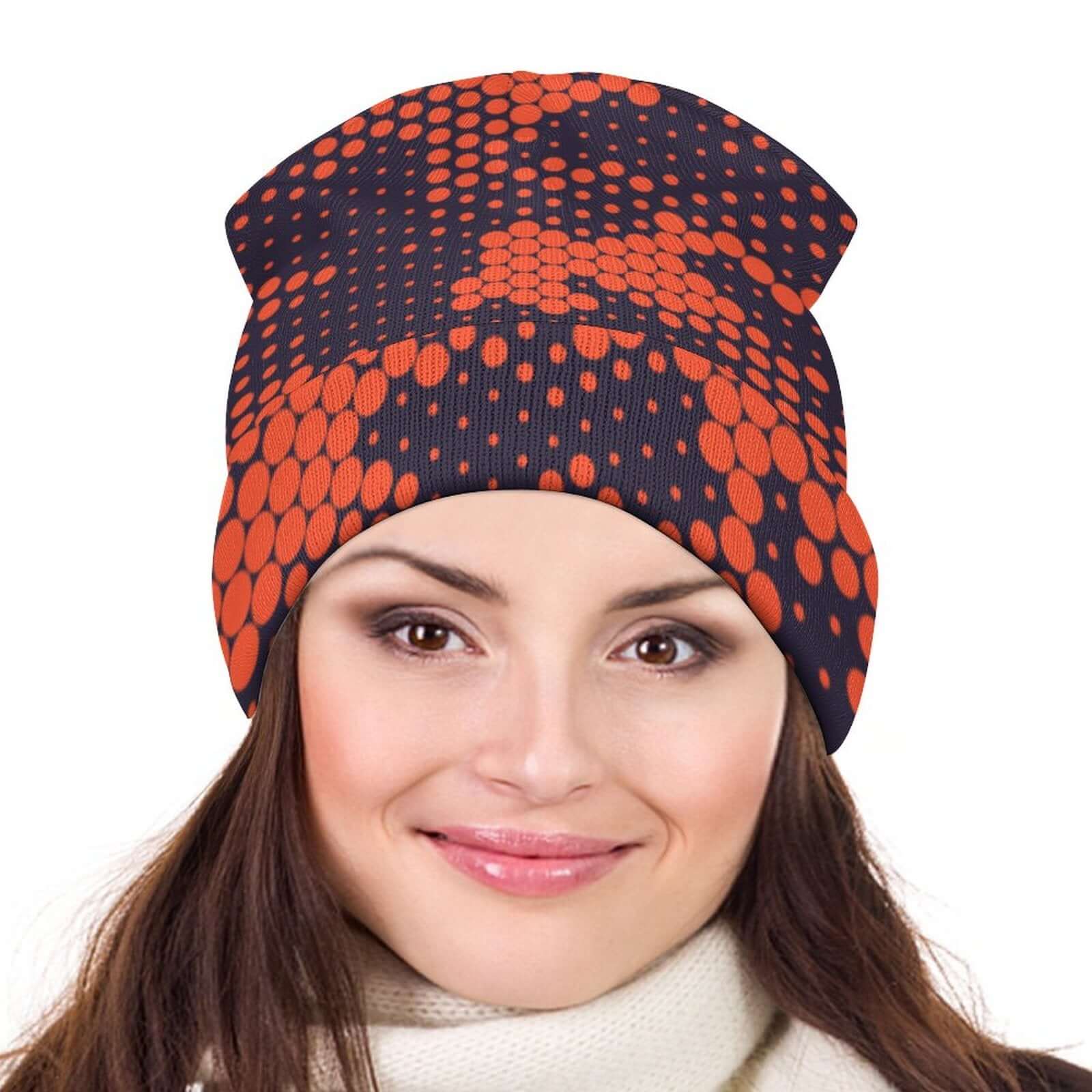 Camo Beanie | Orange & Blue Digital Camouflage