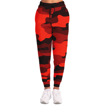 Camo Joggers | Unisex | Scarlet Red & Black