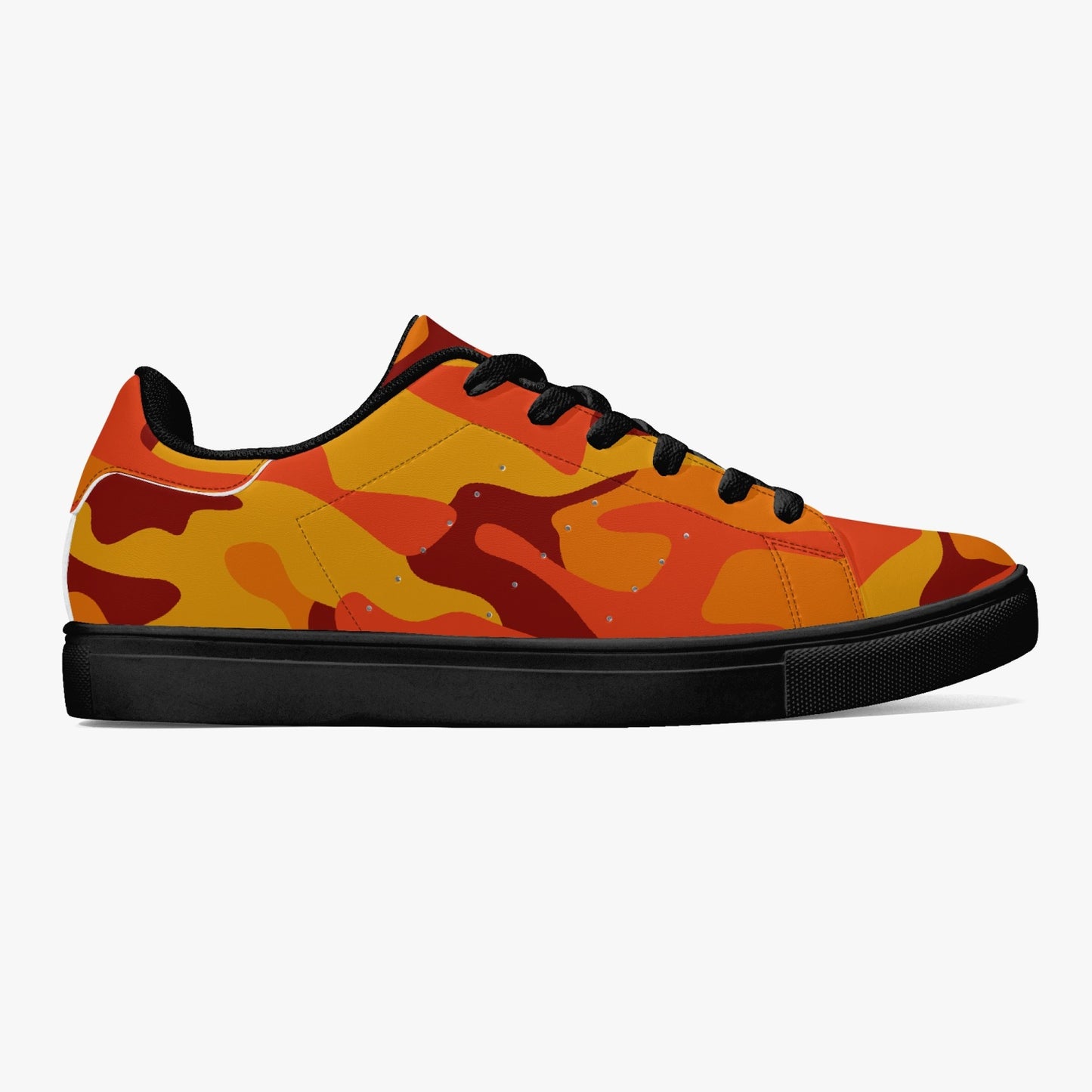 Camo Sneakers | Classic Low-Top Leather | Orange & Red