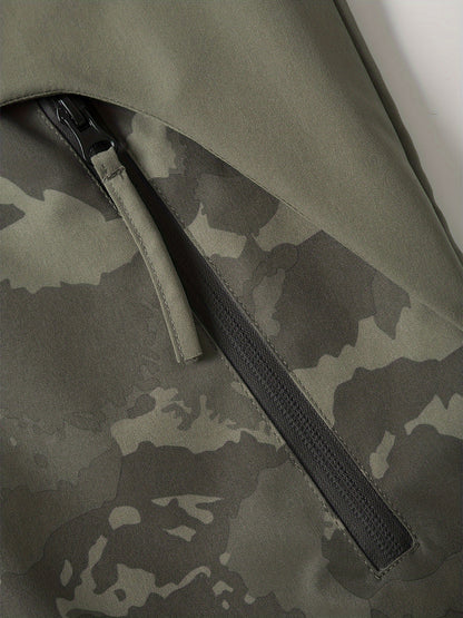 Men's Camo Hooded Jacket: Water-Repellent, Full-Zip