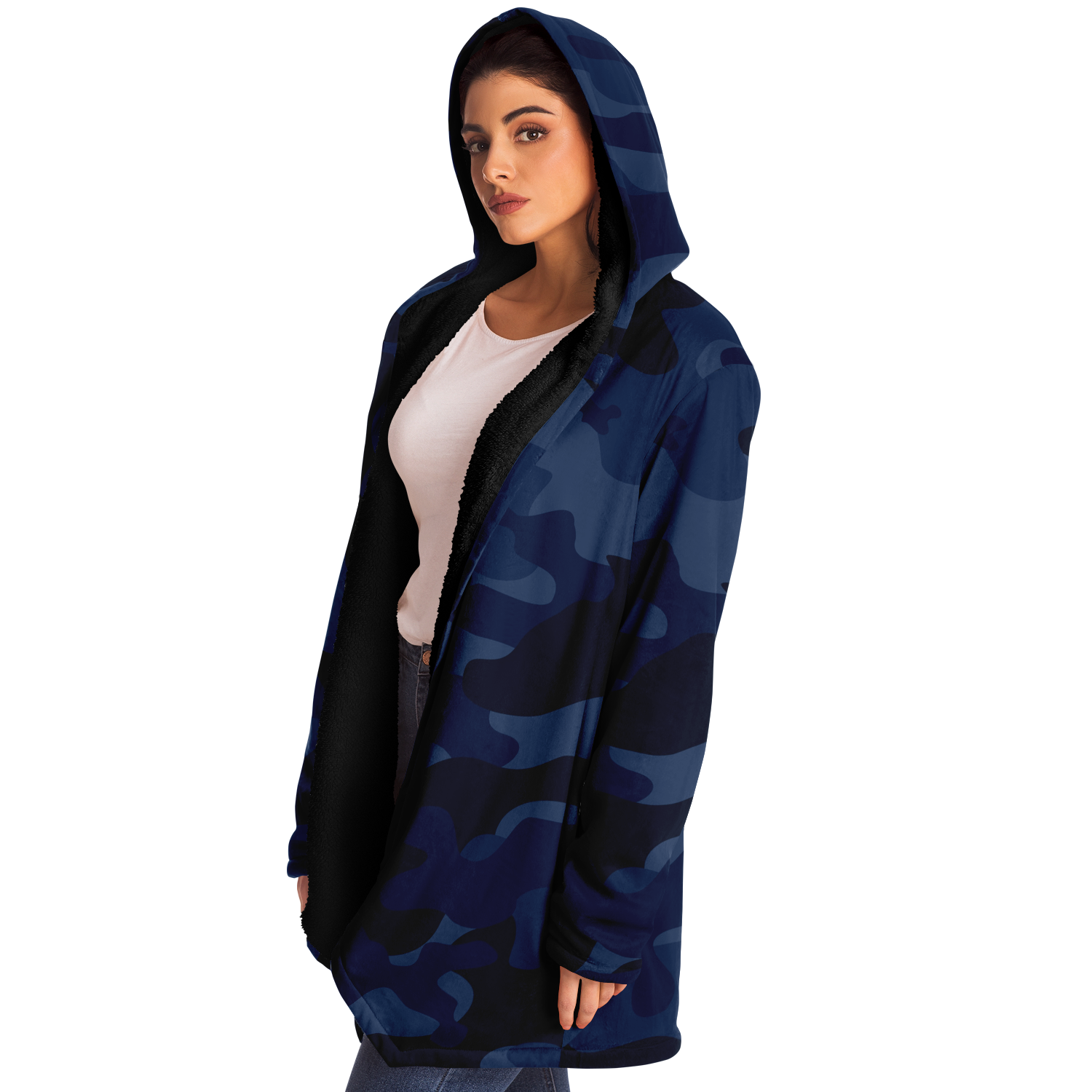 Camo Cloak | Deep Blue Camouflage | Microfleece