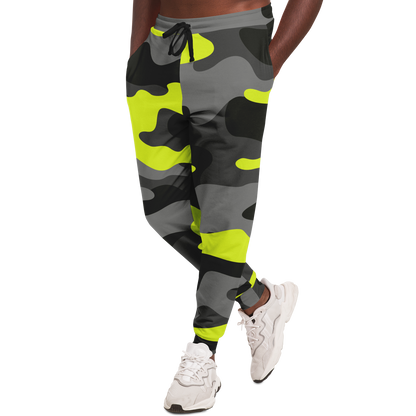 Camo Joggers | Unisex | Black, Gray & Yellow