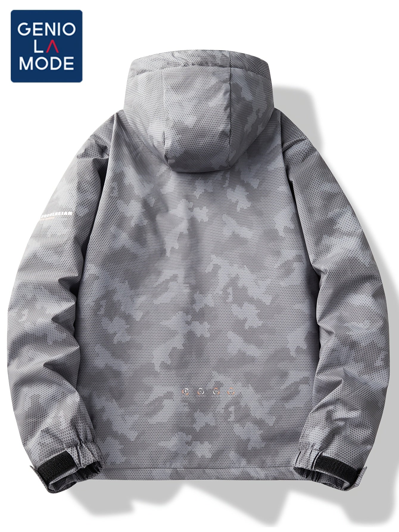 Men's Grey Camo Jacket | Windproof, Waterproof, Fleece Lining