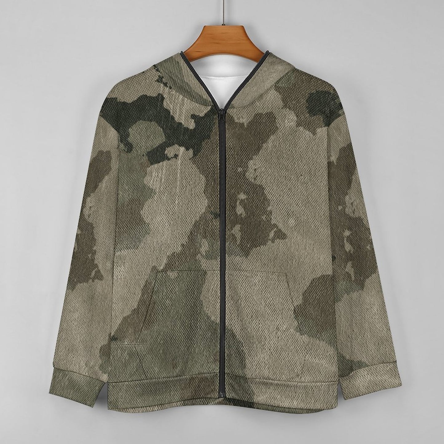 Zip up Camo Hoodie | Dirty Old Brown Camouflage