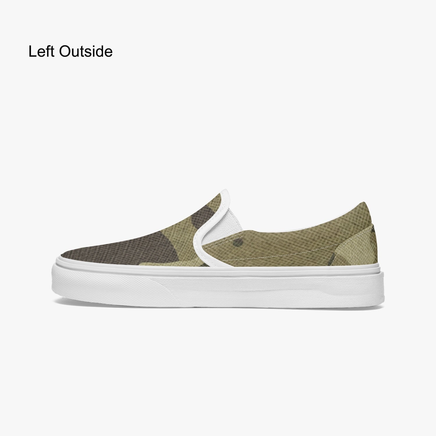 Camo Slip-On Shoes | Green Fabric Camouflage Design