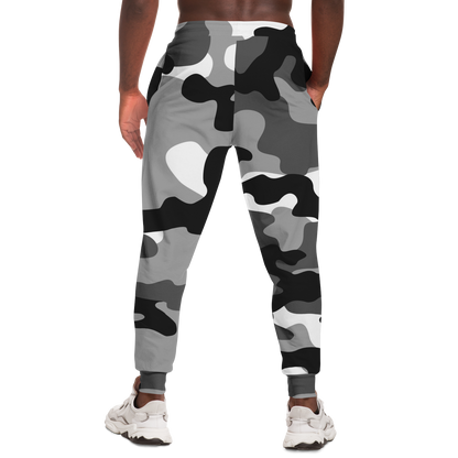 Camo Sweatpants | Unisex | Black, White & Gray Camouflage