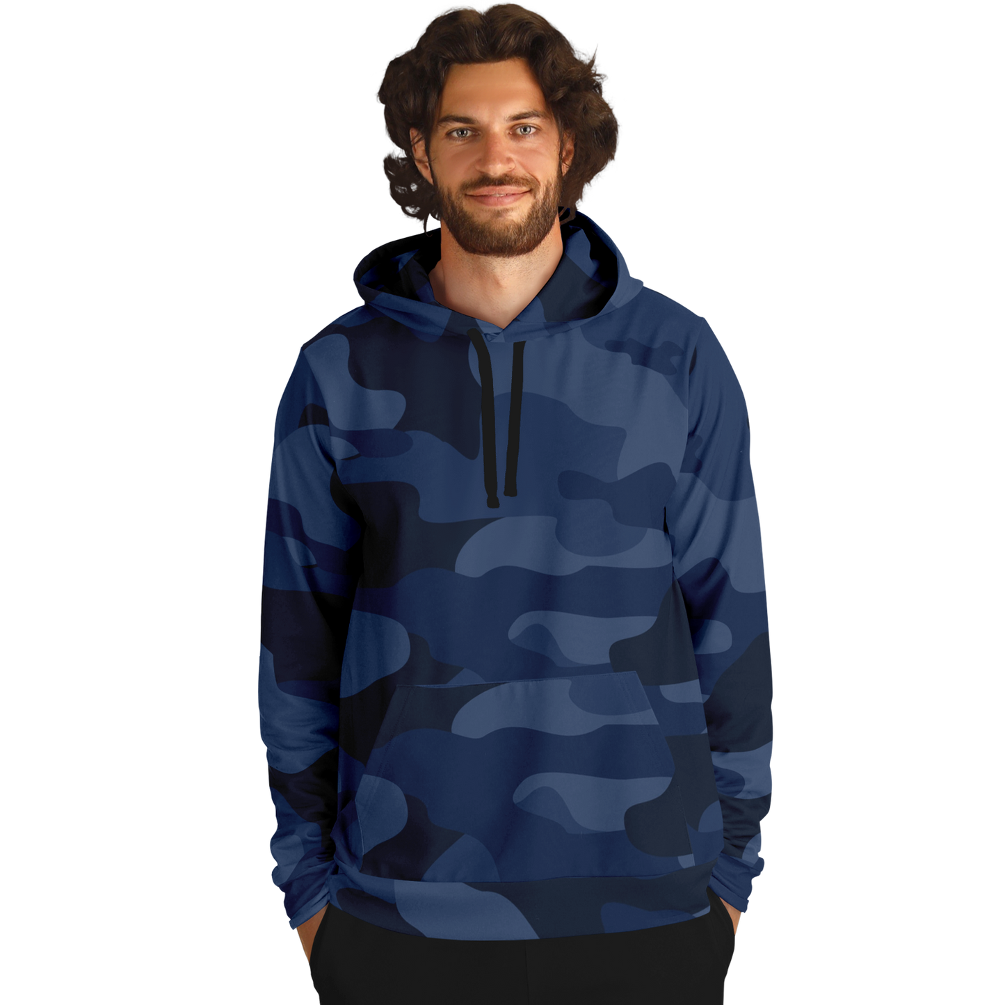 Camo Hoodie | Deep Blue Camouflage Pullover