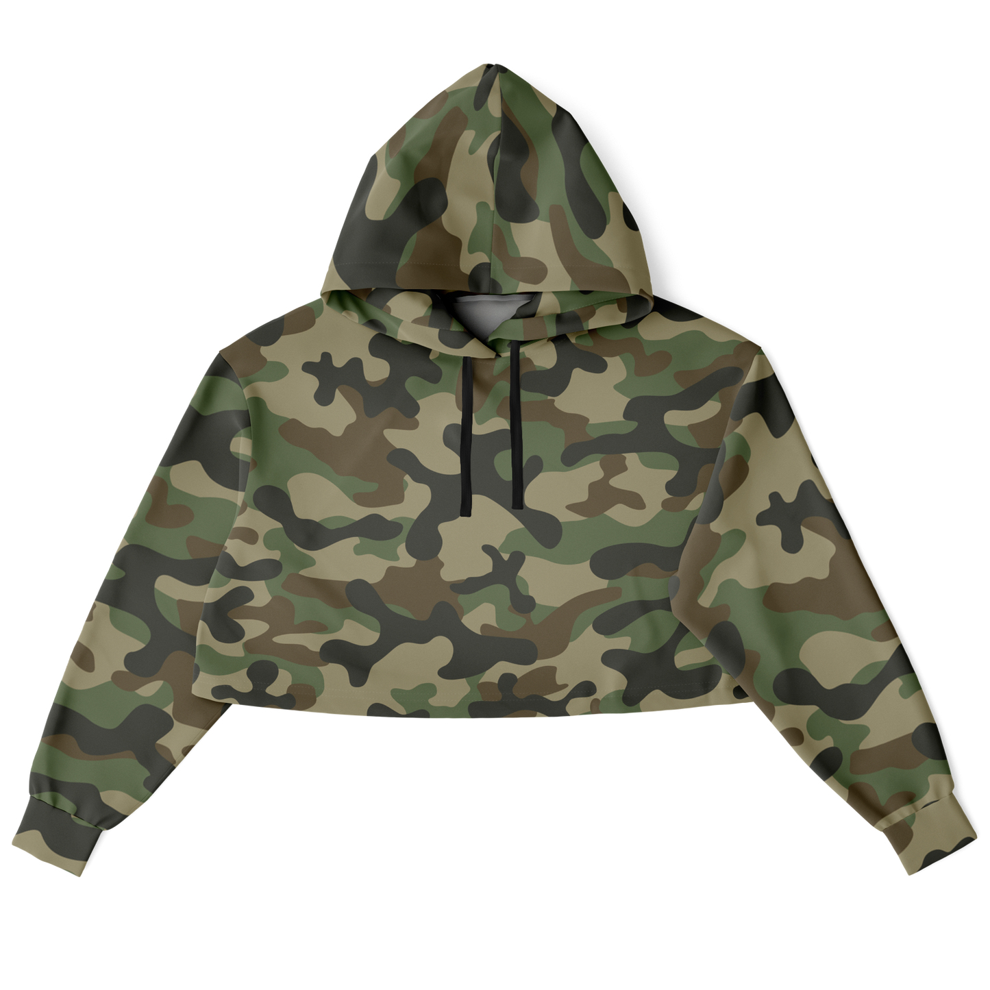 Cropped Hoodie For Women | Military Brown Camouflage