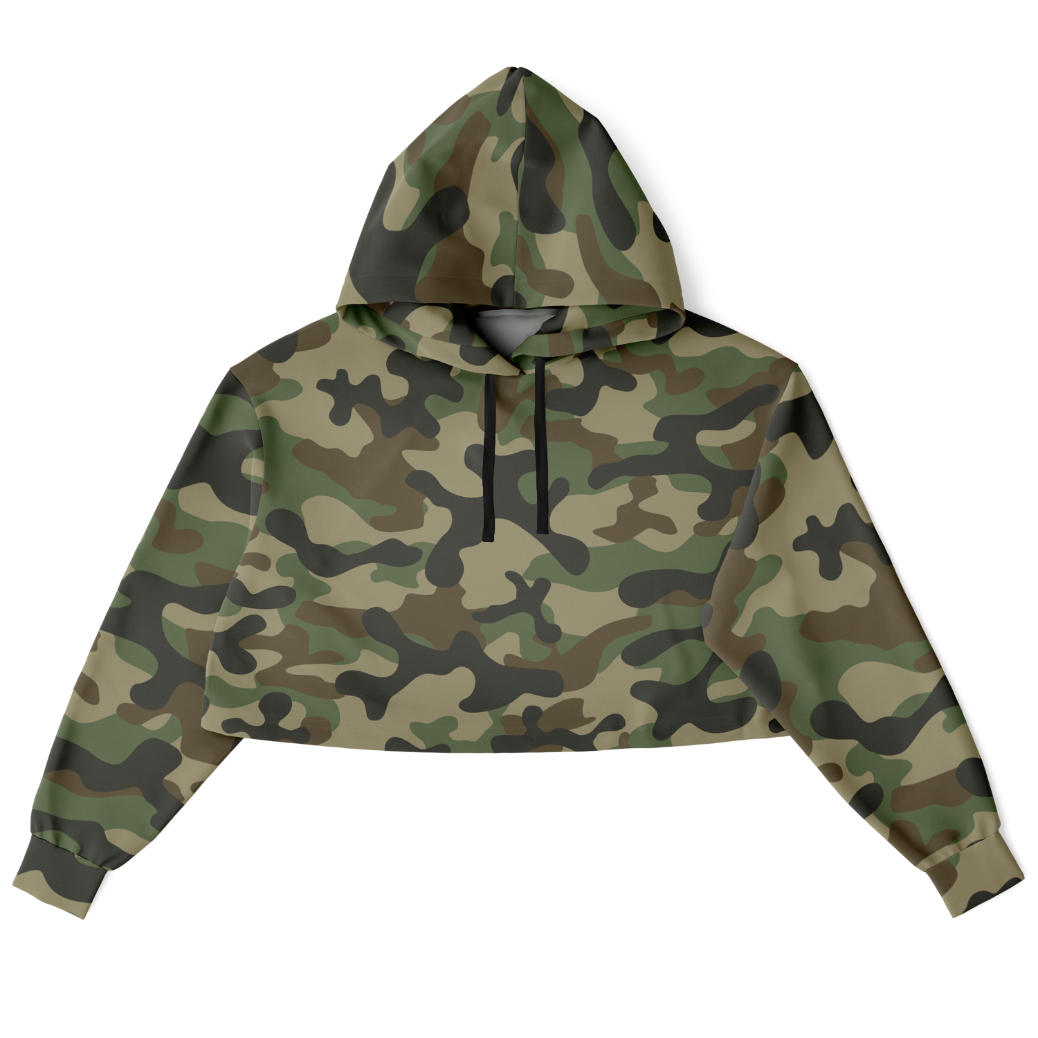 Cropped Hoodie For Women | Military Brown Camouflage