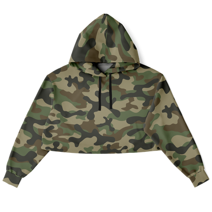 Cropped Hoodie For Women | Military Brown Camouflage