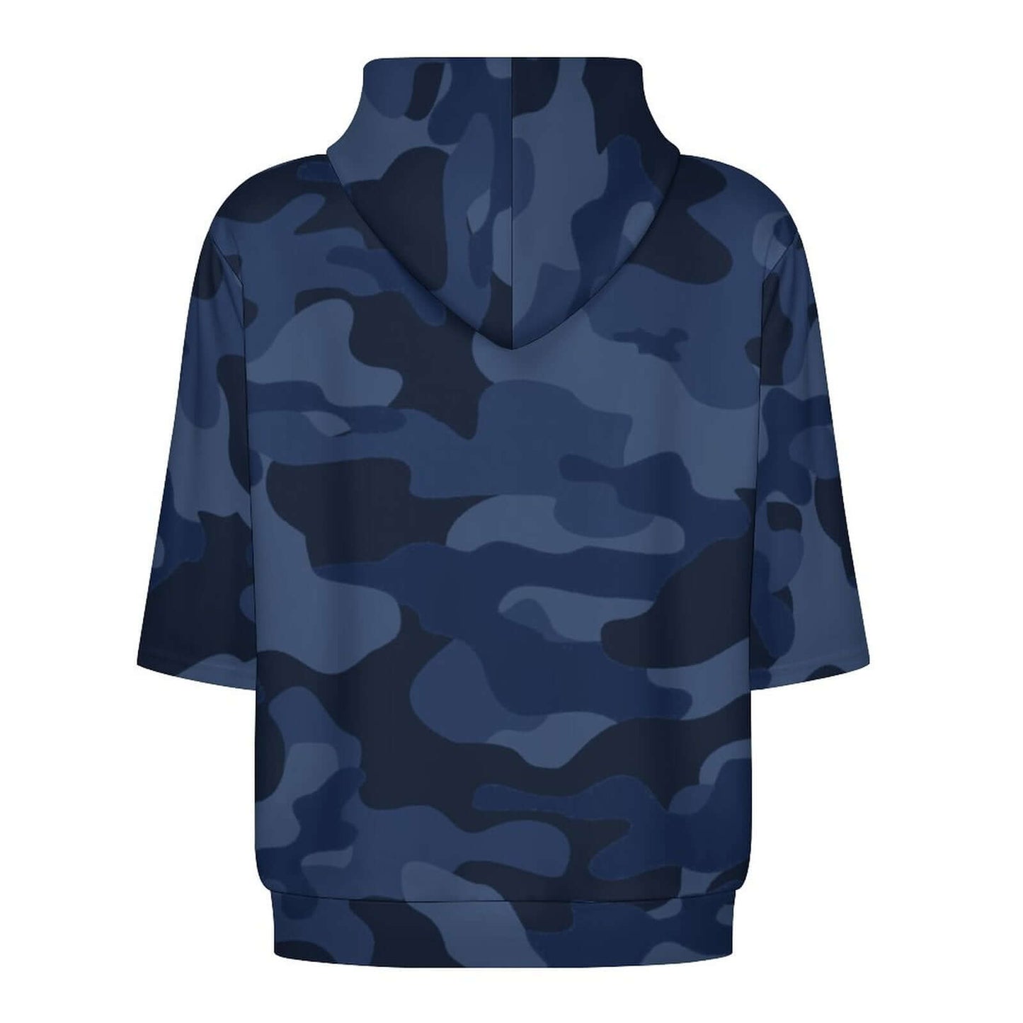 Short Sleeve Hoodie | Deep Blue Camouflage