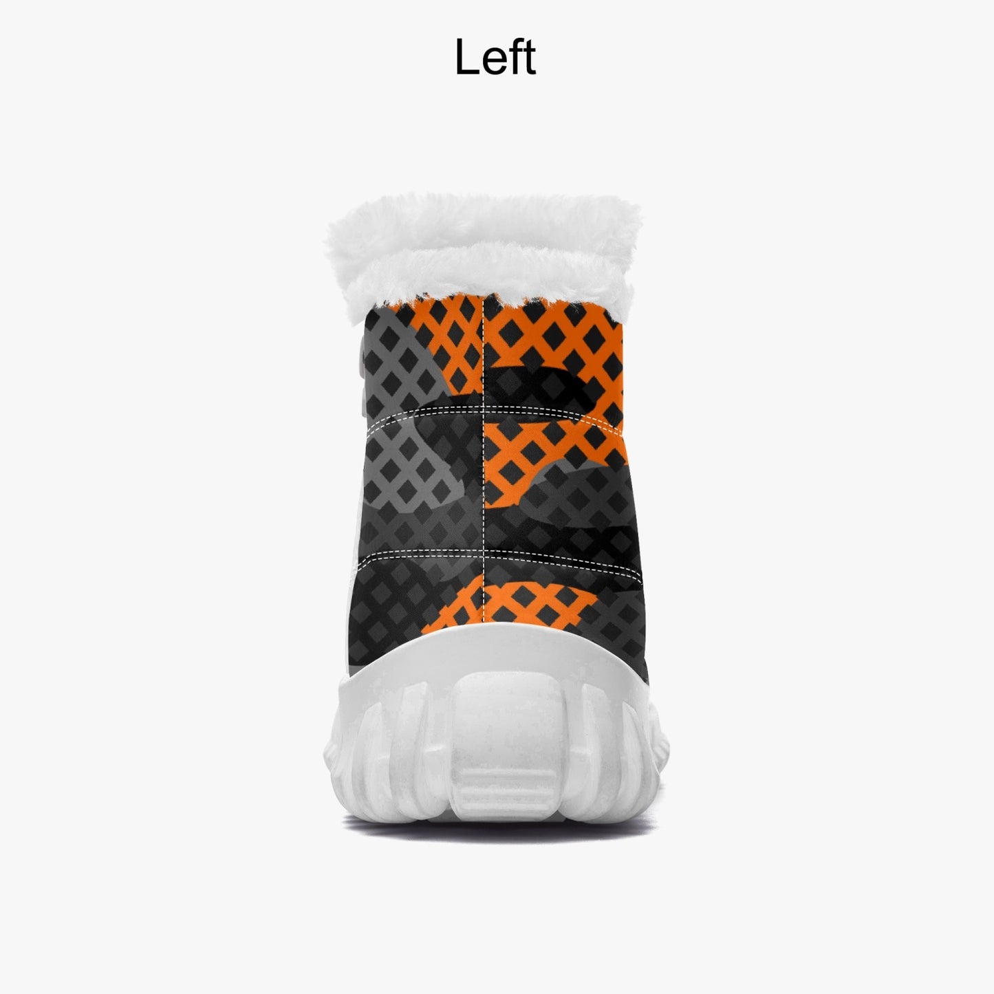 Camo Boots | Cotton-pad Fur Zipper Up | Orange and Black Pixel