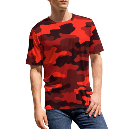 Camo Shirt | Scarlet Red & Black Camouflage T