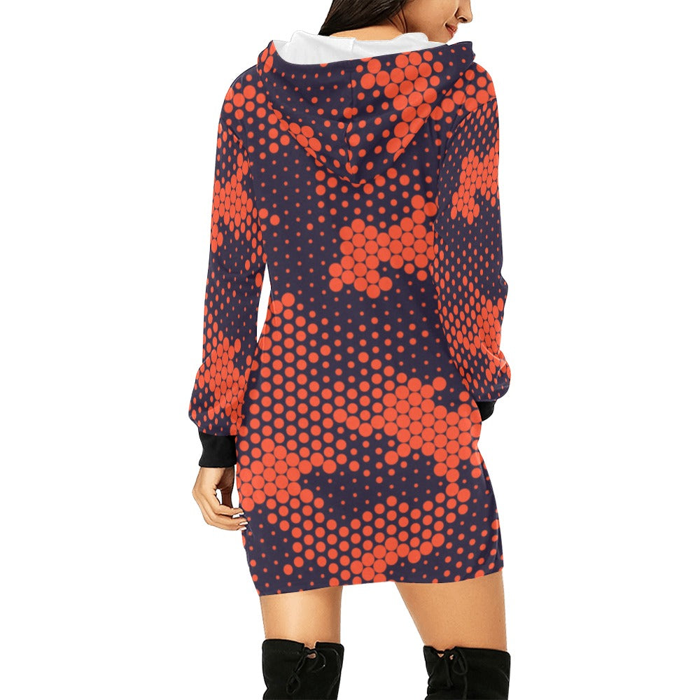 Camo Hoodie Dress | Orange and Blue Digital Camouflage