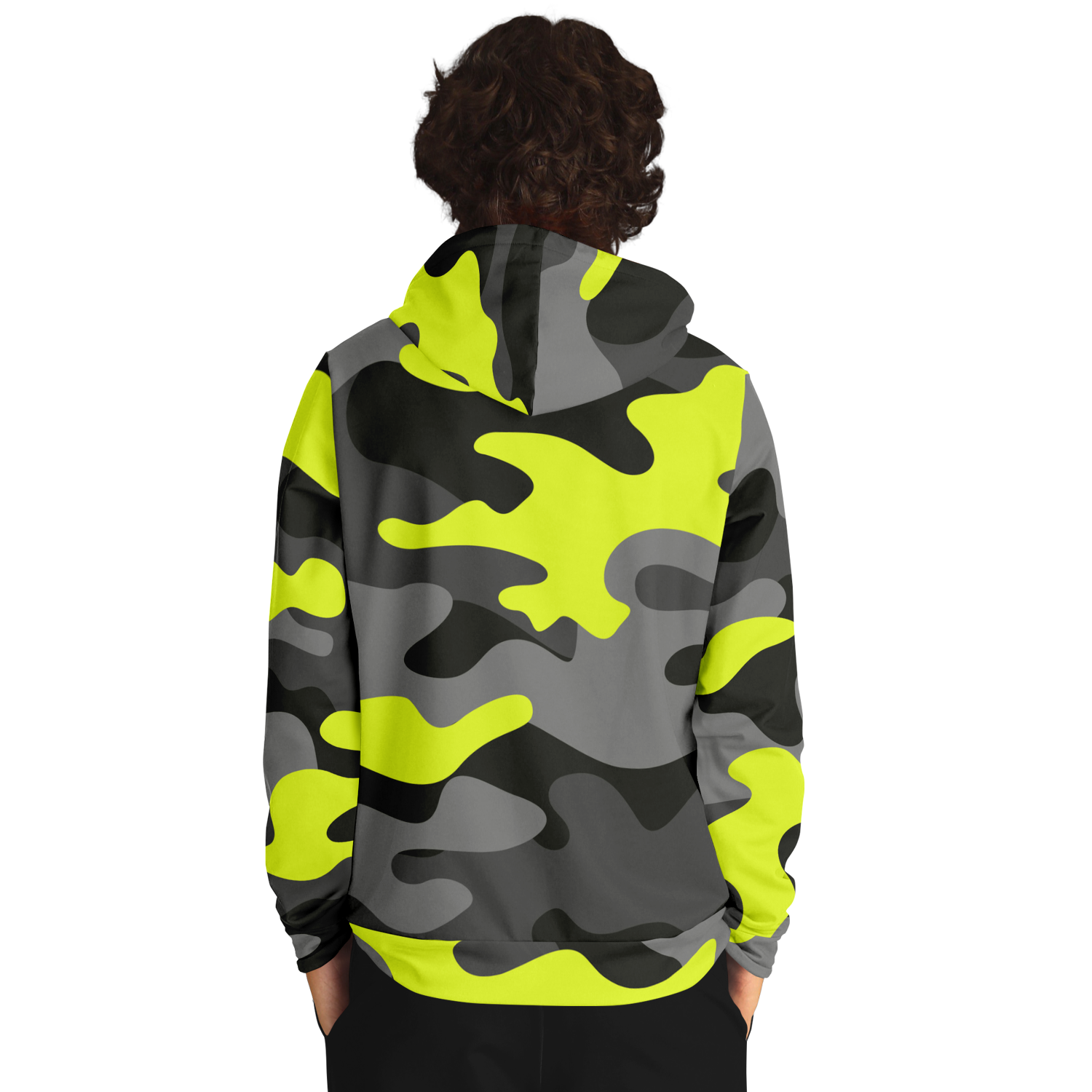 Camo Hoodie | Black, Gray & Yellow Camouflage Pullover