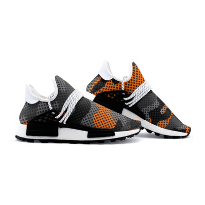 Lightweight Camo Sneakers | Orange and Black Pixel