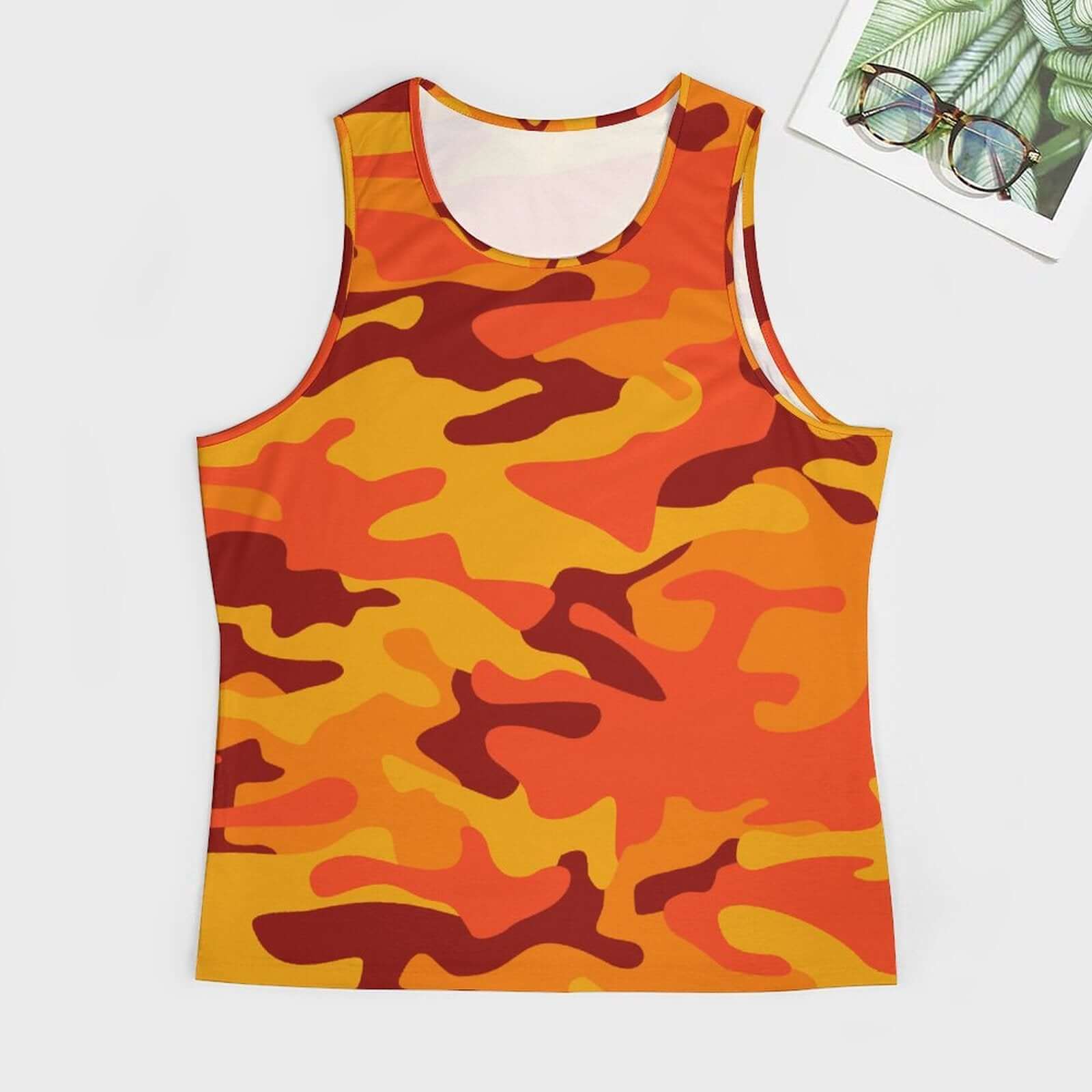 Camo Tank Top | Orange & Red Camouflage